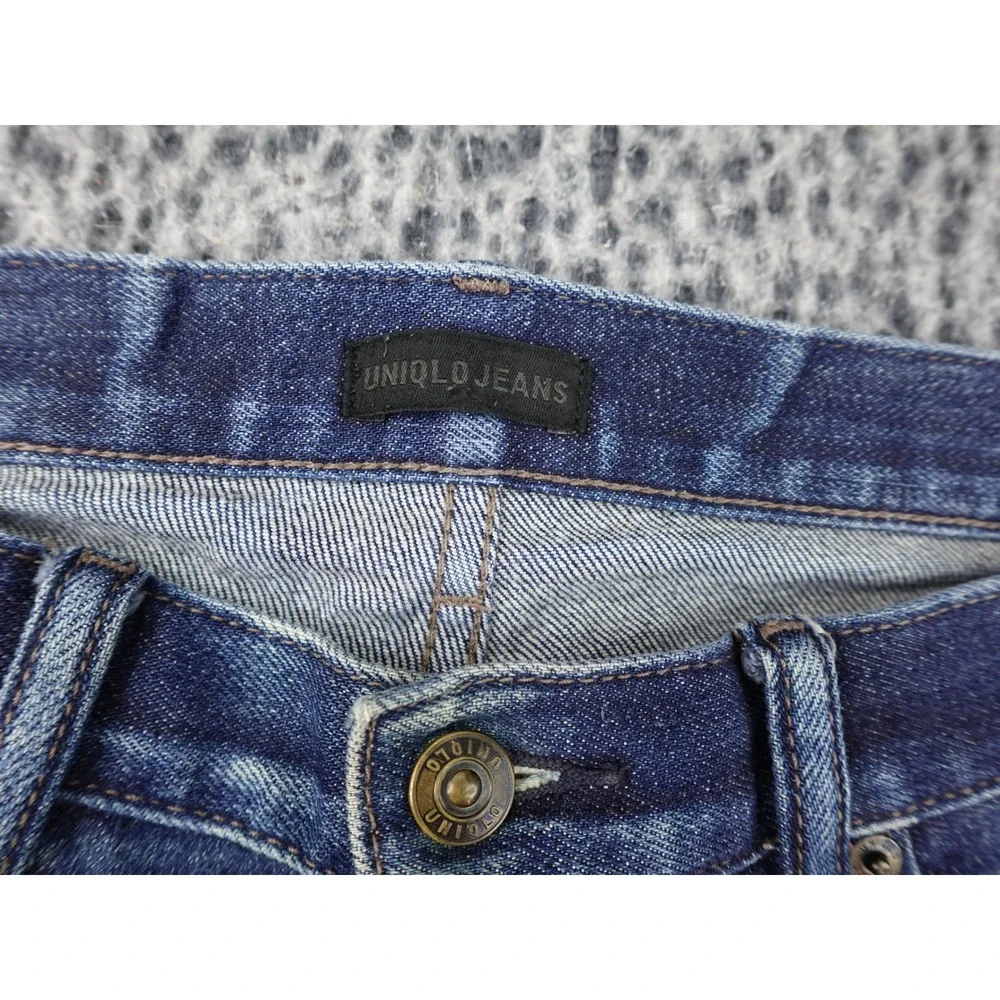 Uniqlo Kaihara Selvedge Jeans Mens 30x34 Blue Slim Fit Heavy Fade 321-447649